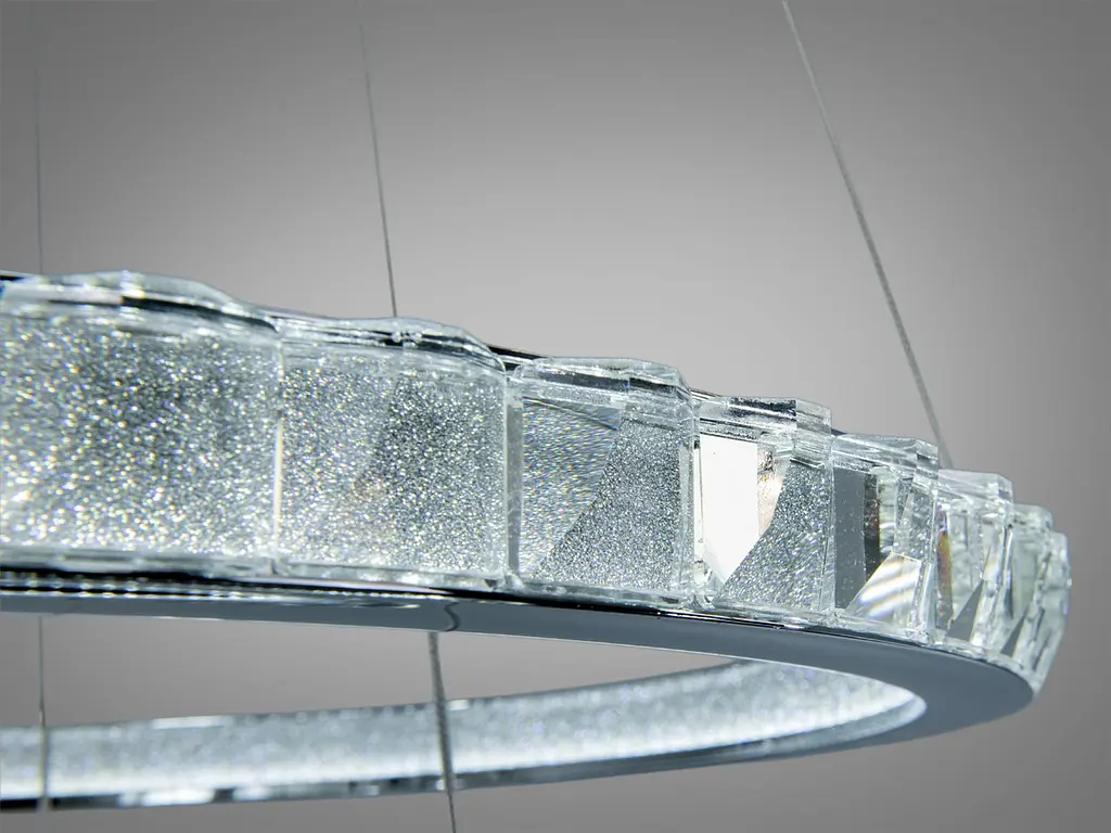 Підвісна LED люстра Diasha 66081/600+400CH, хром, 82 W, освітлення 10-22 м2 - фото 5