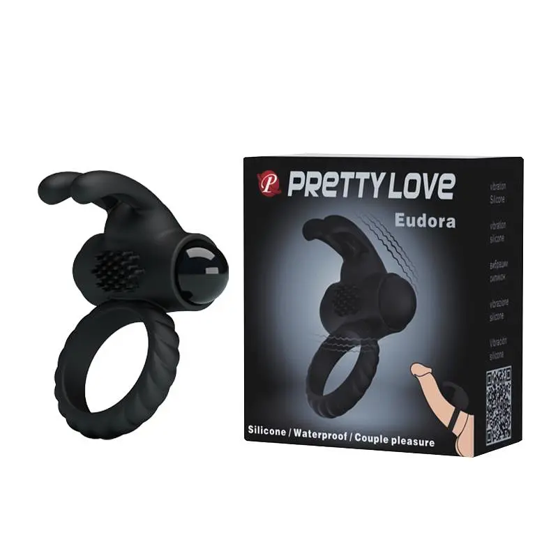 Ерекційне кільце Pretty Love Eudora Penis Ring 2.4 см чорний - фото 4
