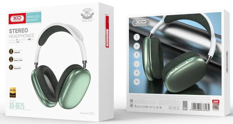Безпровідні навушники XO BE25 Stereo Wireless Headphones Зелений - фото 2