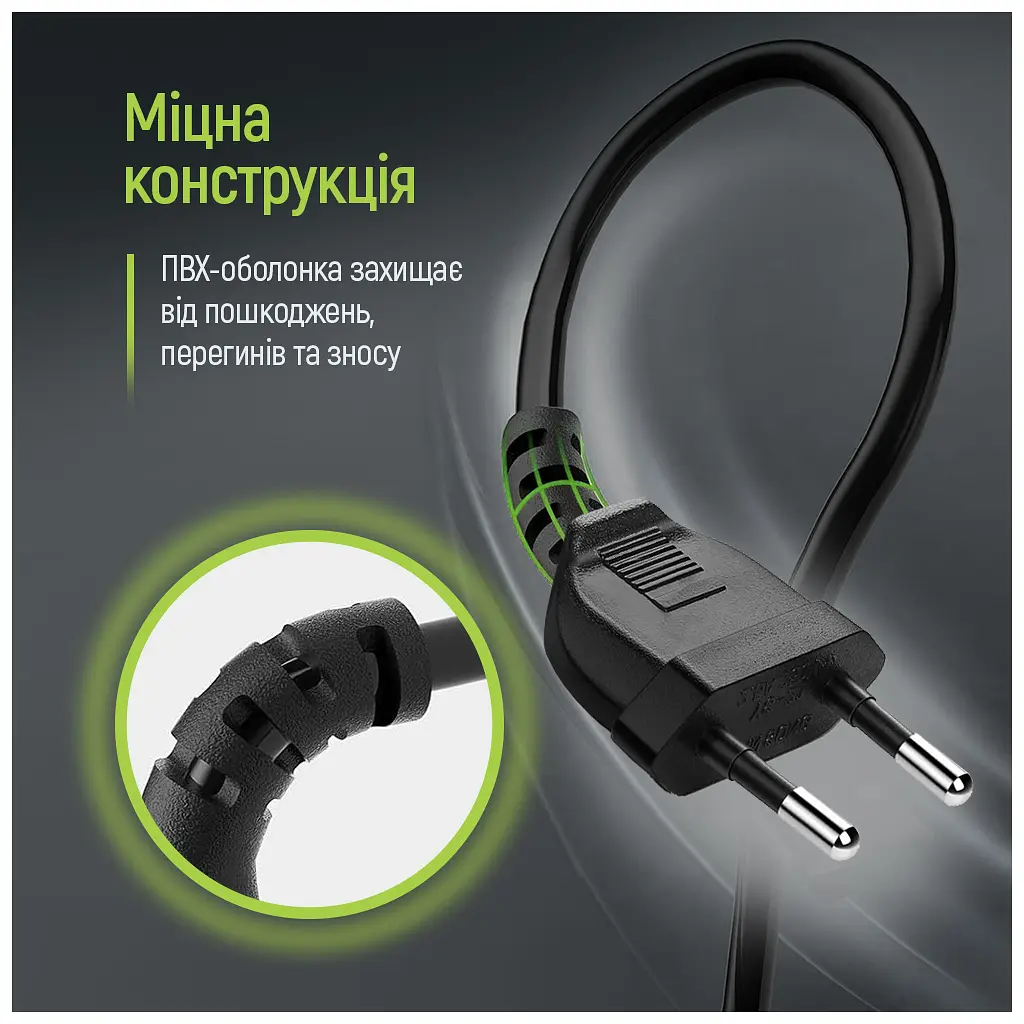 Кабель живлення C7 2m black ColorWay (CW-CBP085-BK) - фото 9