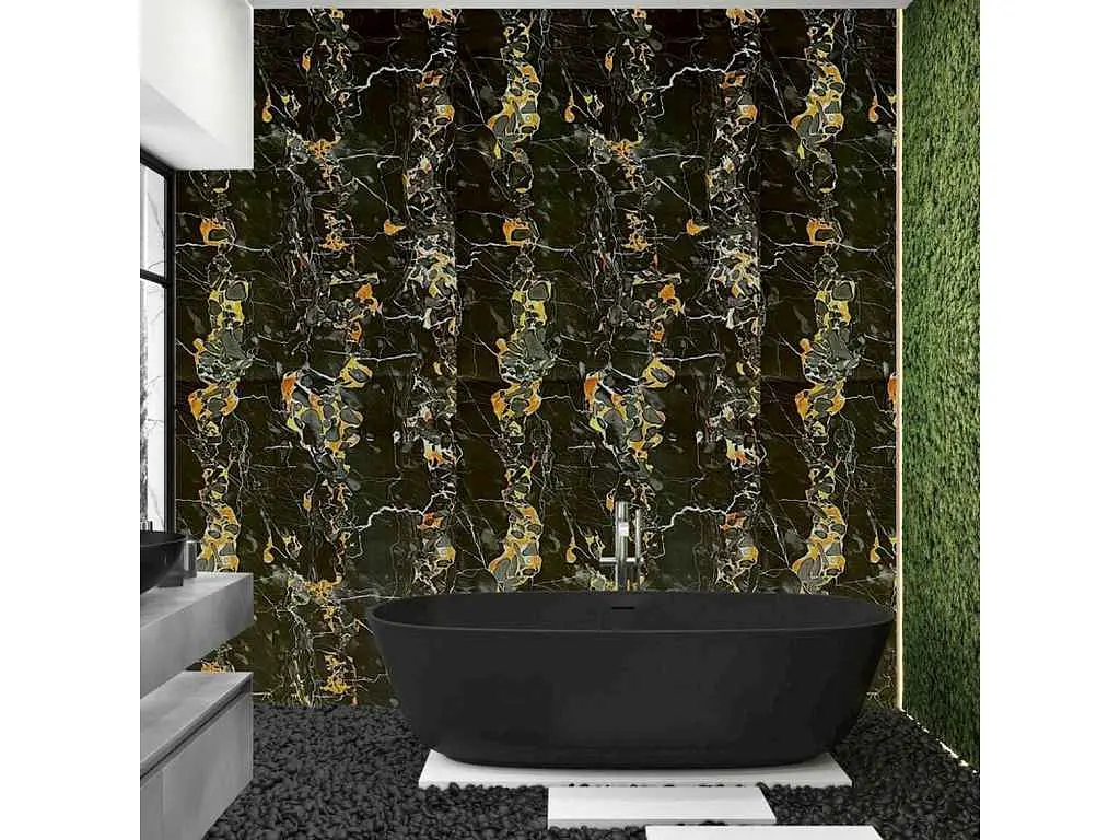 Плівка на самоклейці STICKER WALL 45см * 10м 0,07мм Чорний мармур з жовтим SW-00001282 - фото 6