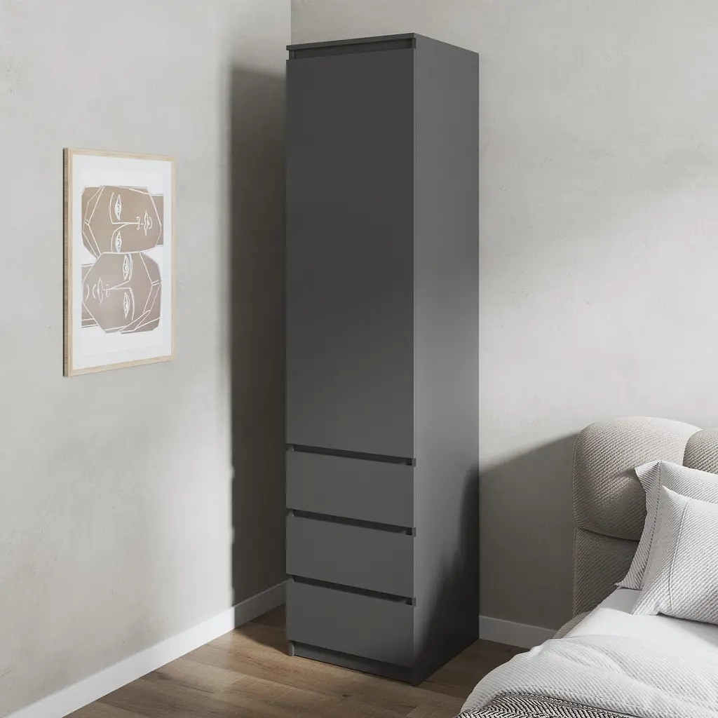 Шафа для одягу Vays, пенал з полицями та шухлядами, без ручок R-35 - фото 9