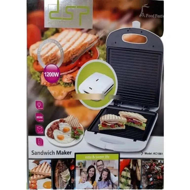 Бутербродница-гриль DSP KC-1061 электрическая 2 в 1 с защитой от перегрева 1200W - фото 4