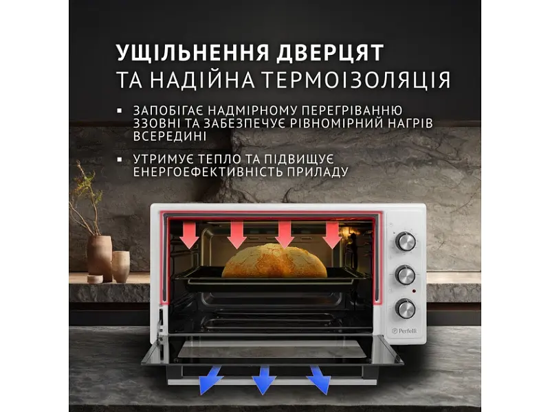 Духовка настільна Perfelli CLASSIC 48 WHITE - фото 3