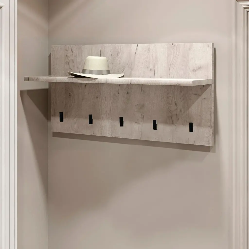 Вешалка на стену Эверест Соната 800, 80х40 см дуб крафт белый (EVR-2729) - фото 2