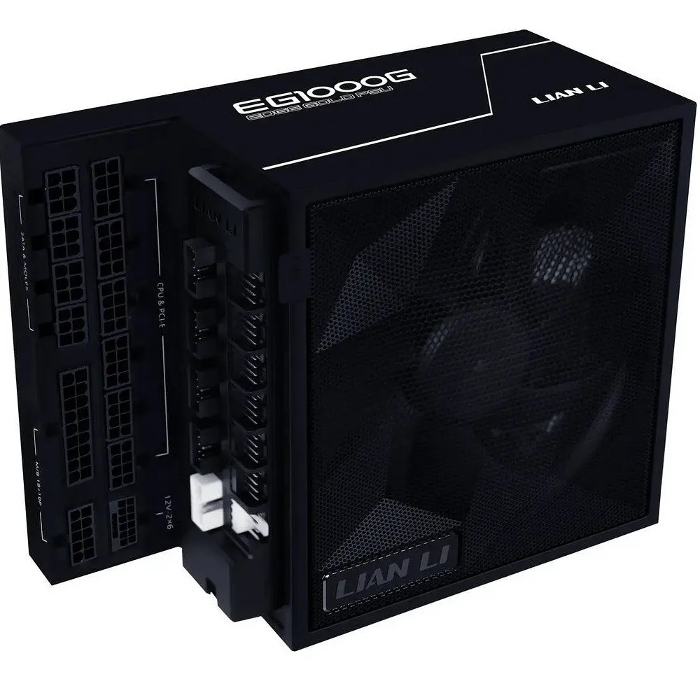 Блок живлення Lian Li Edge Золотистий 1000W Чорний with Hub, EU Cord (G9P.EG1000G.BH00.EU) - фото 6