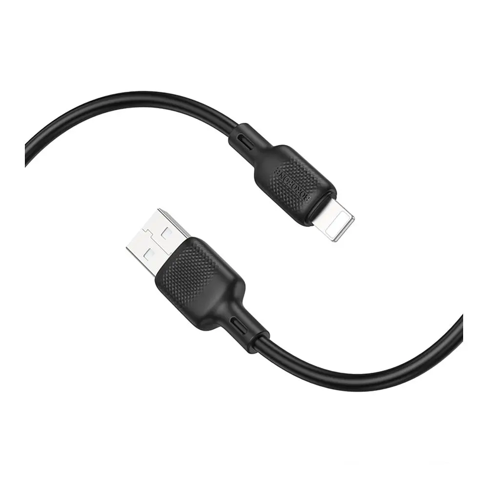 Кабель синхронізації Borofone BX113 Silicone 2.4A USB-A to Lightning 3 м Black (35553_3346715) - фото 5