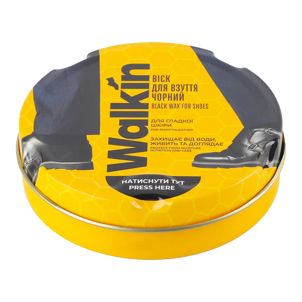 Віск для взуття з гладкої шкіри Walkin чорний 75 мл - фото 4