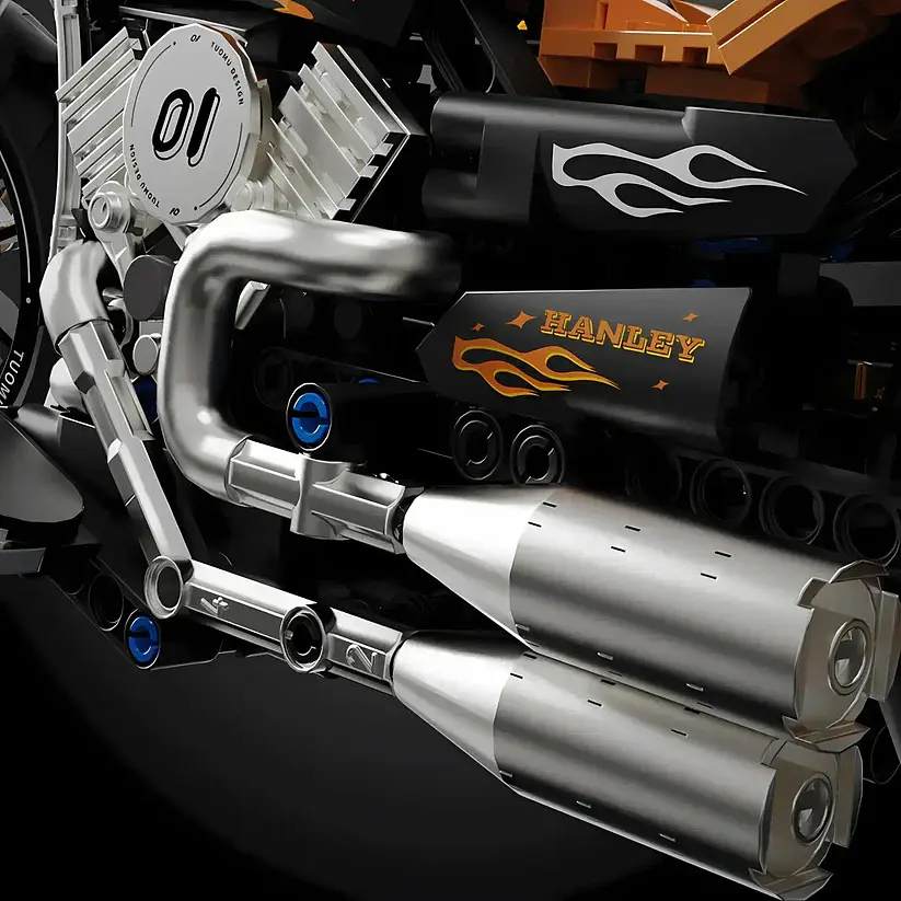 Конструктор Мотоцикл 455 элементов Ramiz черный - фото 6