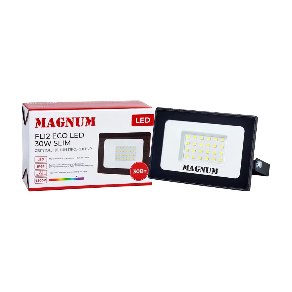 Прожектор MAGNUM FL12 ECO LED 30Вт slim 6500К IP65 (90018083) - фото 4