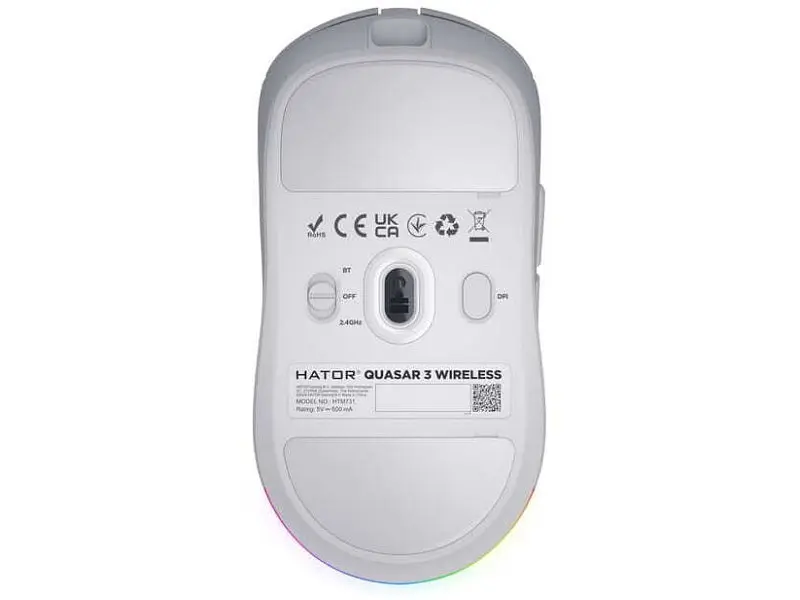 Миша Hator Quasar 3 Wireless White (HTM731) - фото 5