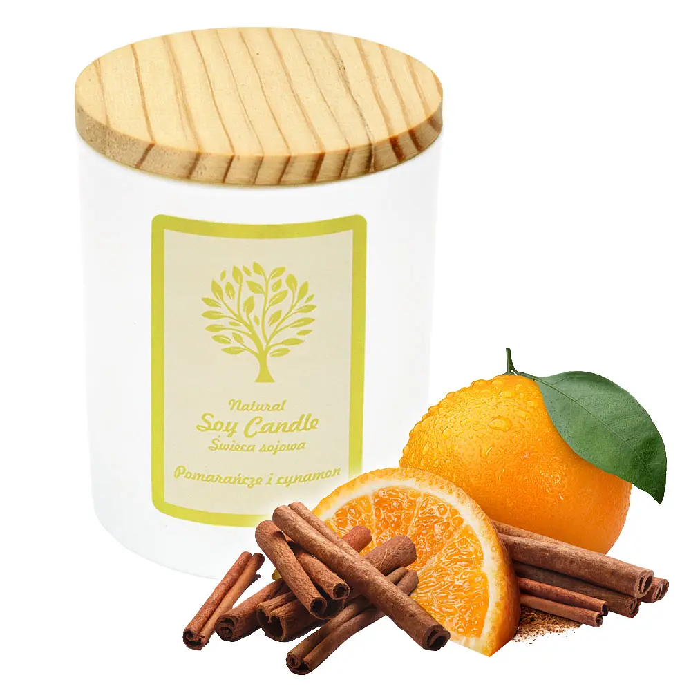 Свеча Aurora Natural Soy Candle апельсин и корица 150 г - фото 2