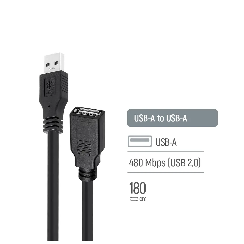 Дата кабель USB 2.0 AM/AF 1.8m black ColorWay (CW-CBUF076-BK) - фото 5