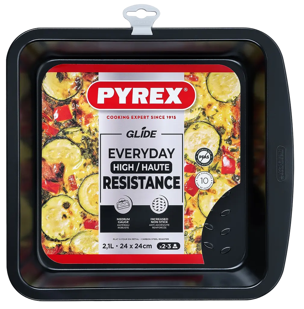 Форма Pyrex Glide металлическая квадратная 24х24см (GL24SR6/8046) - фото 3