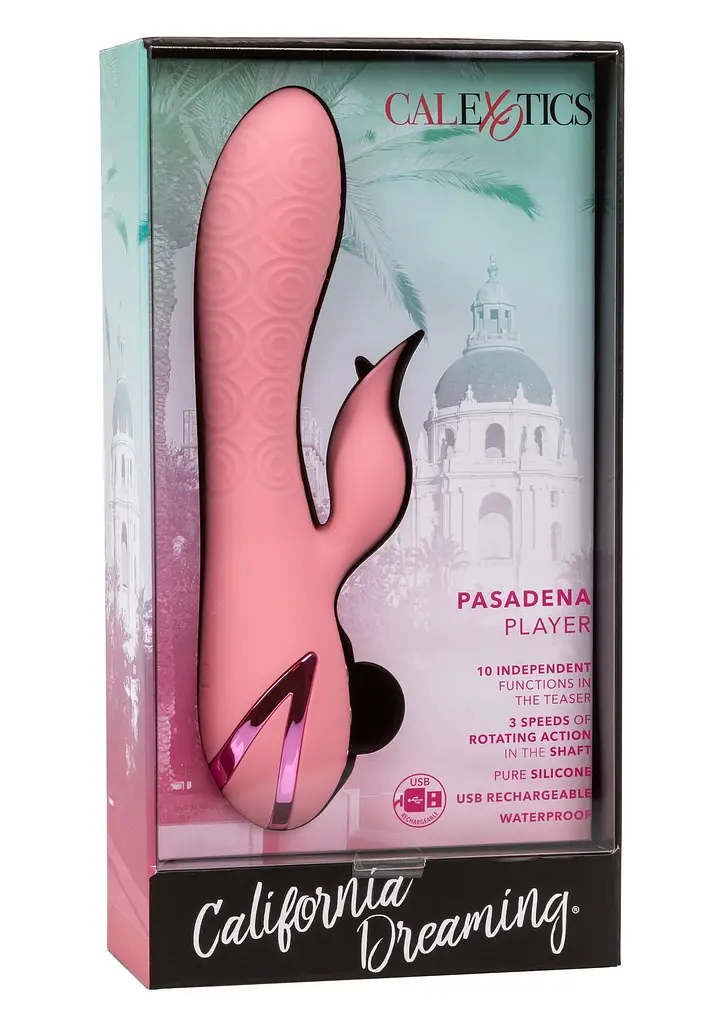 Вібратор-кролик Calexotics Pasadena Player, 21.5 см (рожевий) - фото 7