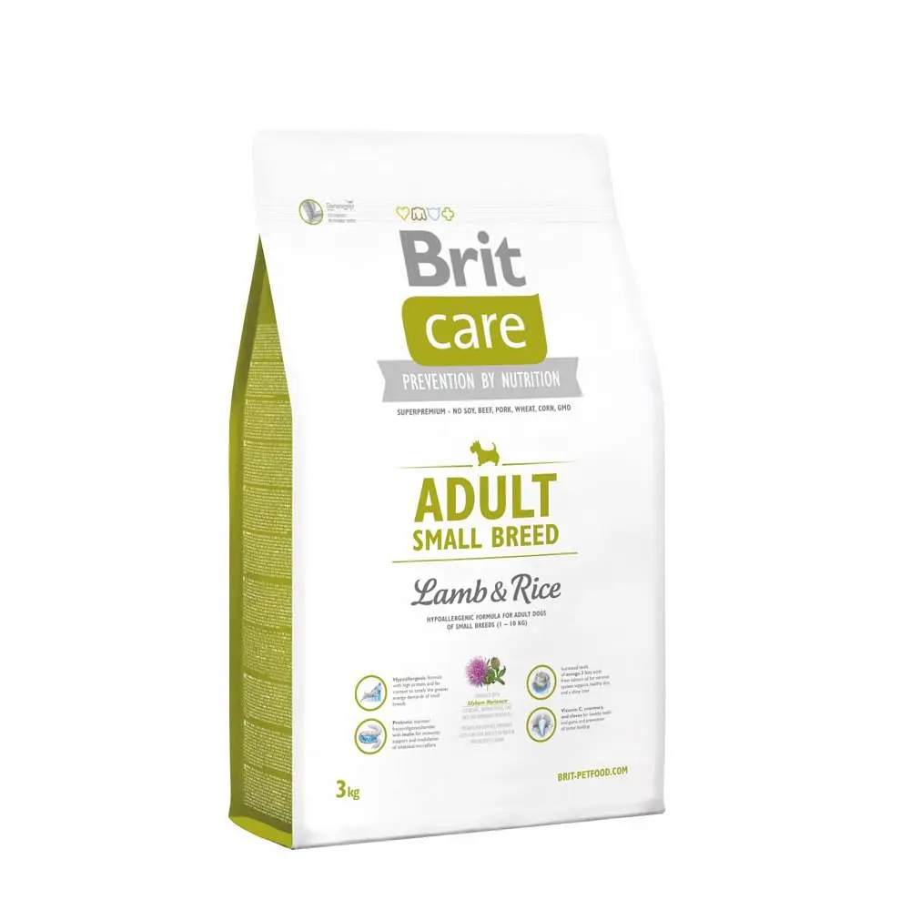 Сухий корм для дорослих собак дрібних порід Brit Care Adult Small Breed Lamb & Rice 3 кг (вагою до 10 кг) - фото 2