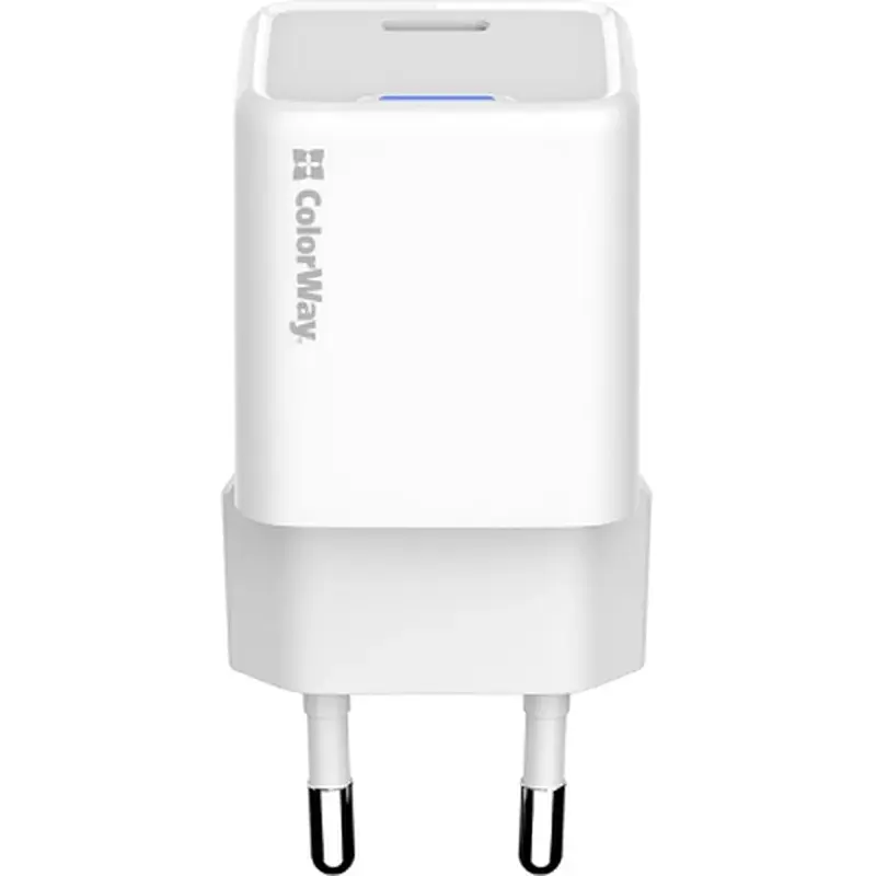 Зарядний пристрій ColorWay GaN Mini 25W PD Port PPS USB-C white (CW-CHS052PD-WT) - фото 2