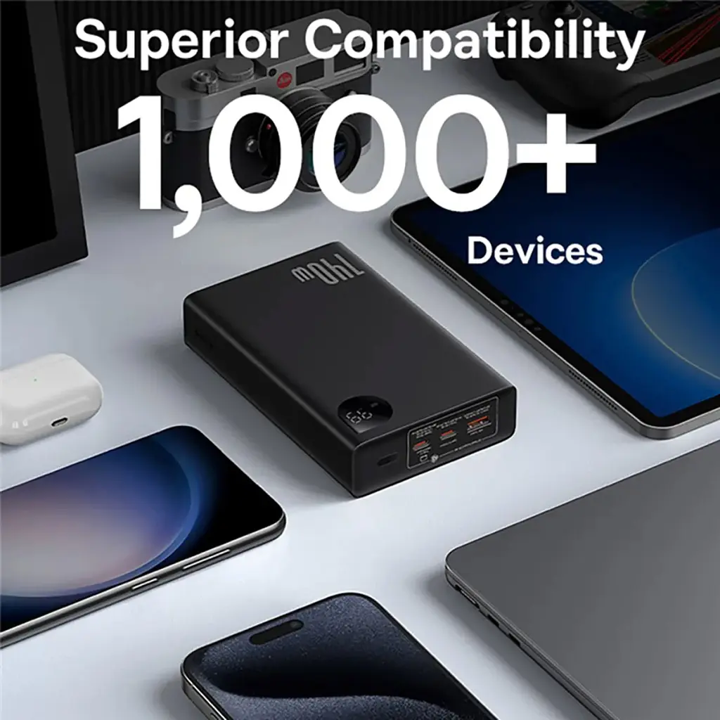 Батарея універсальна Baseus Adaman Metal Digital Display 24000mAh 140W, Black (P10021508113-00) (P10021507112-02 / P10021508113-00) - фото 7