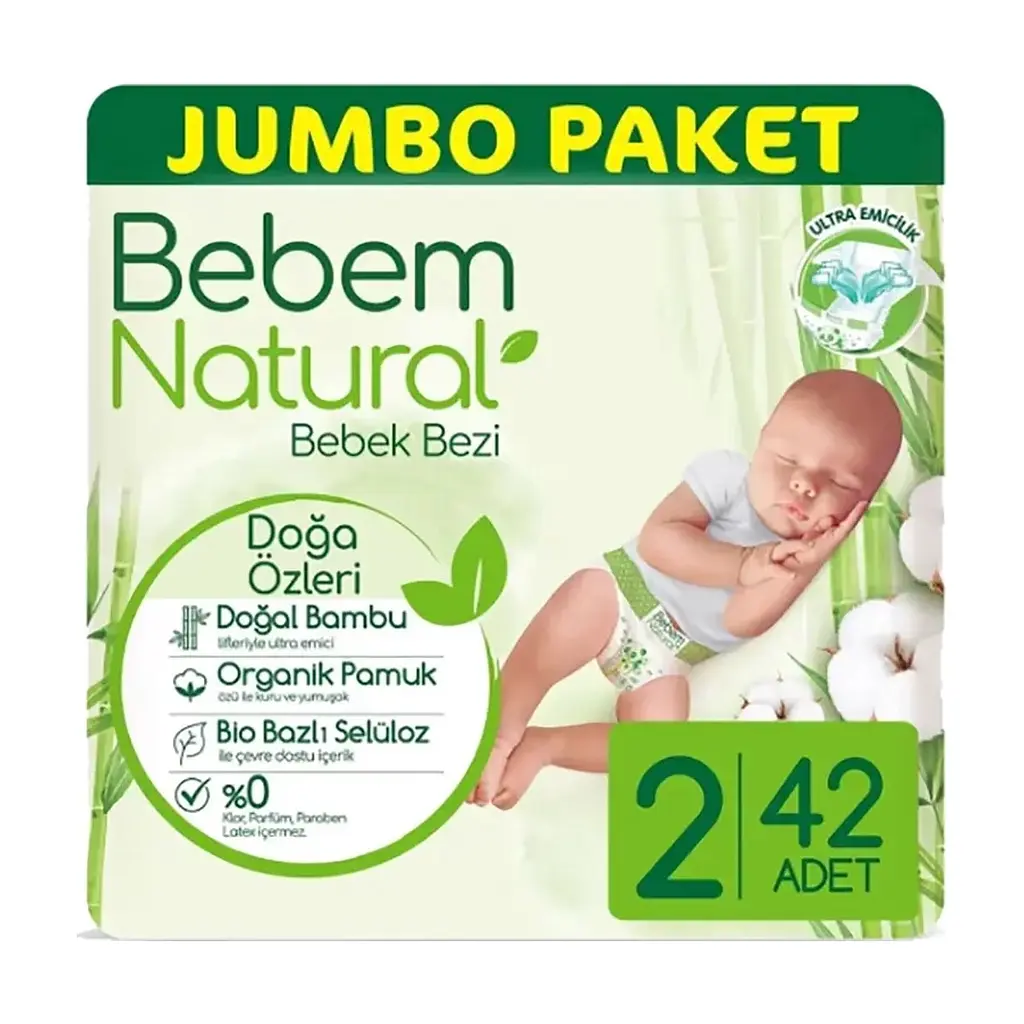 Підгузки Bebem Natural 2 mini 3-6 кг 42 шт (8690536806003) - фото 2