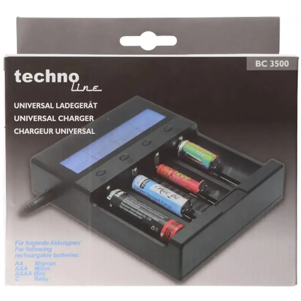 Зарядное устройство Technoline BC3500 для аккумуляторов AA, AAA,АААА, 18650 Li-Ion LiFePO4, 4  канала, тест емкости - фото 3