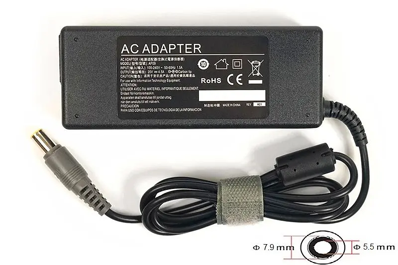 Блок живлення для ноутбуків PowerPlant IBM/LENOVO 220V, 20V 90W 4.5A (7.9*5.5) (IB90H7955)