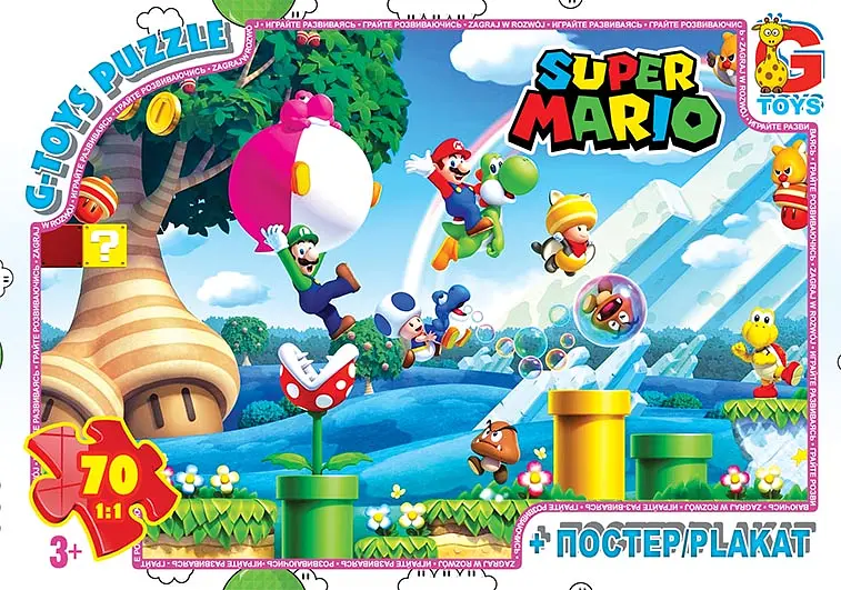 Пазли G-Toys "Маріо" MAR06, 70 елементів (4824687638082)