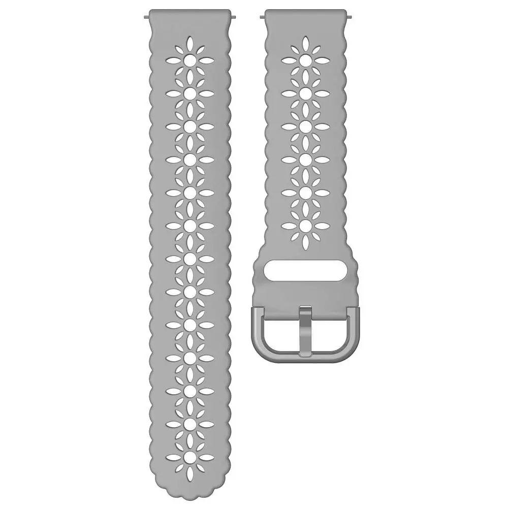 Силиконовый ремешок Flower для Xiaomi Amazfit GTS 2 2e 3 4 mini - серый ширина крепления 20мм Watchbands (W32-5WB23969021) - фото 3