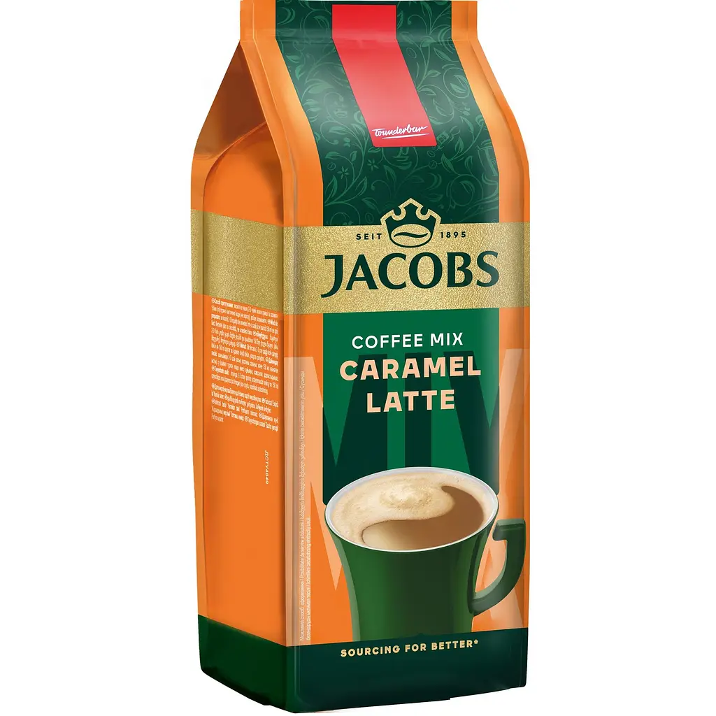 Кофейный напиток Jacobs Caramel latte  3в1 растворимый 450 г - фото 2