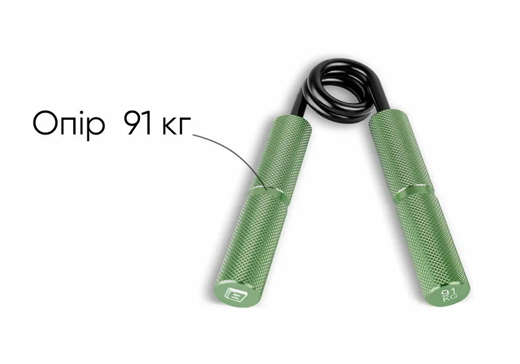 Кистьовий еспандер EasyFit Hand Grip PRO 91 кг зелений (200 lb) - фото 4