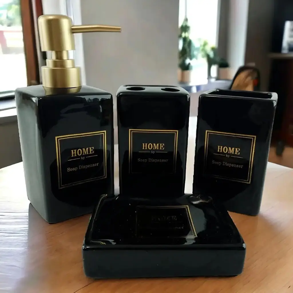 Набір аксесуарів для ванної кімнати No brand Home чорний 4 предмети - фото 7