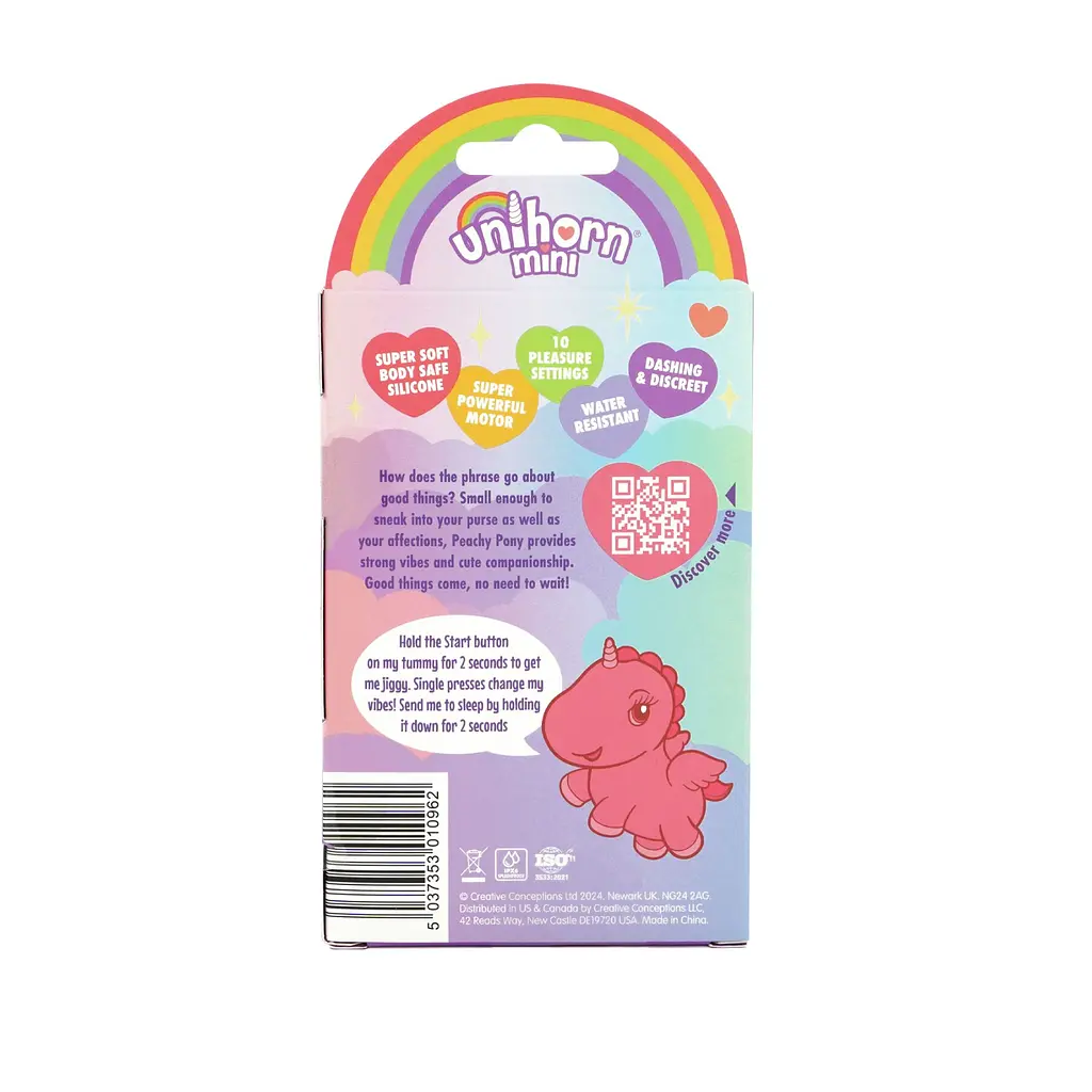 Вібратор-мінієдиноріжка Unihorn Mini - Peachy Pony, брелок з вібрацією, 10 режимів - фото 4