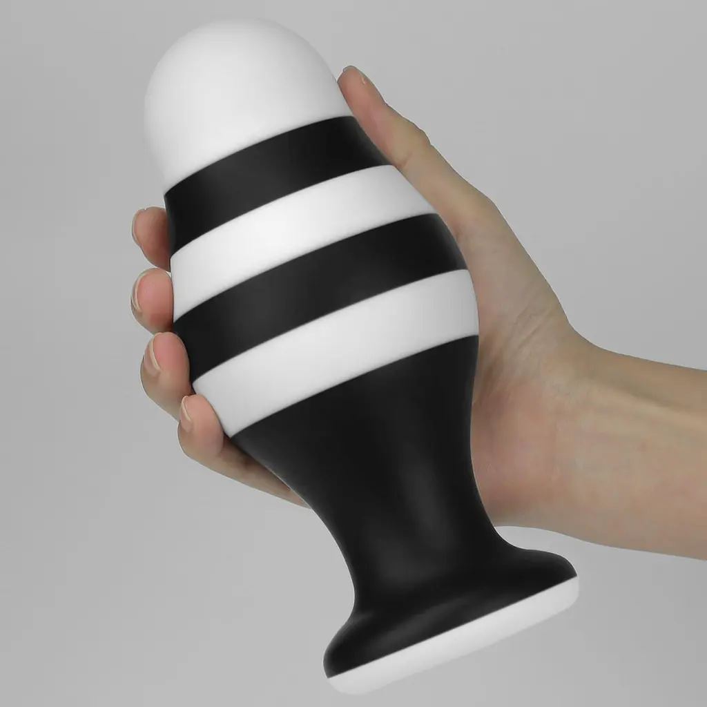 Анальна пробка LoveToy X-Missioner 17 см (чорно-білий) - фото 9