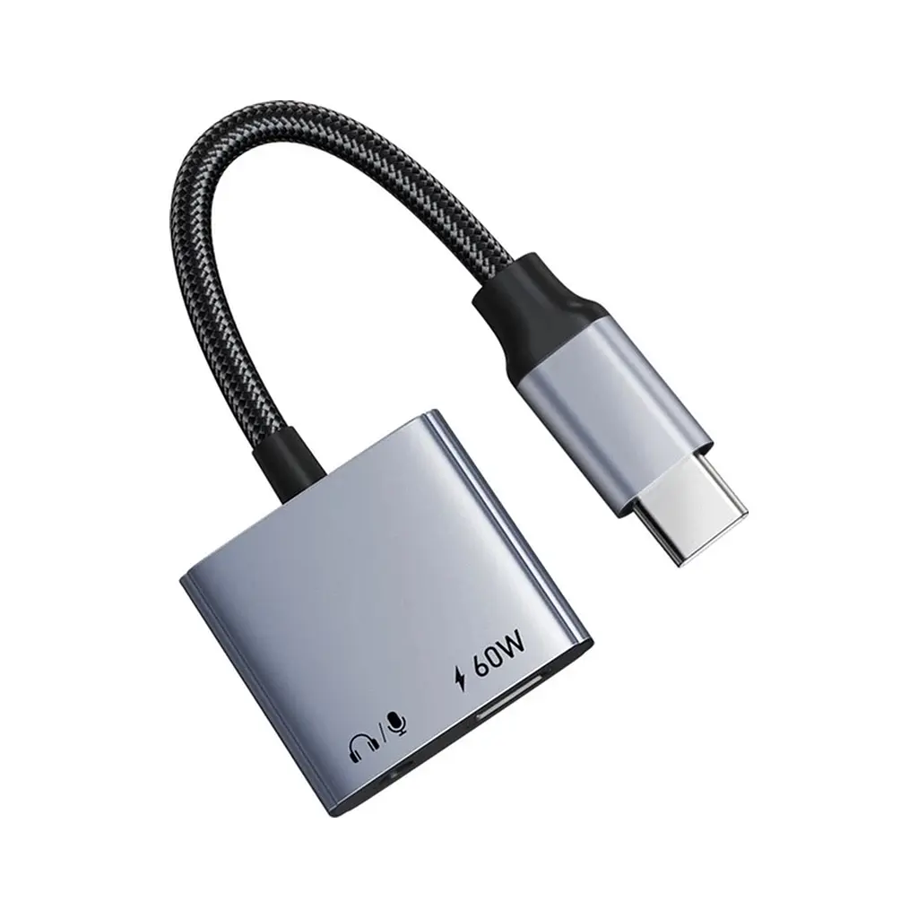 Переходник USB-C M to 3.5mm F + USB-C F PD60W Cabletime (CA915750) - фото 3