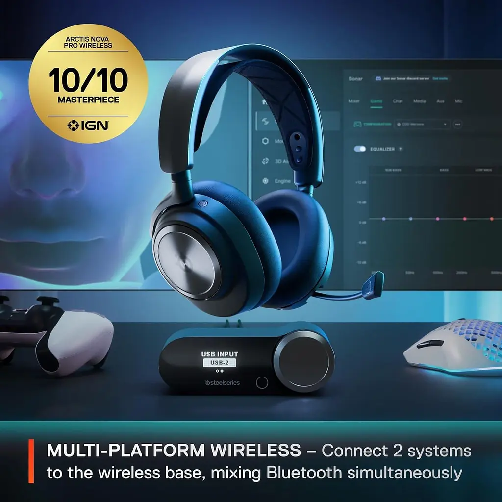 Игровая гарнитура SteelSeries Arctis Nova Pro Wireless P Black (61522) - фото 9