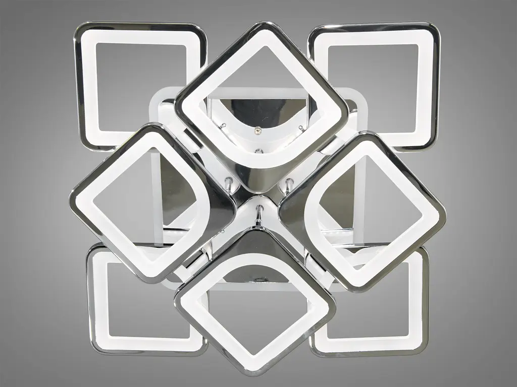 Светодиодная люстра смарт светильник с пультом, подсветкой, 130W, хром - фото 3