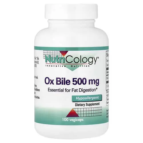 Жовчні кислоти Ox Bile 500 mg 100 рослинних капсул Nutricology vit0005995