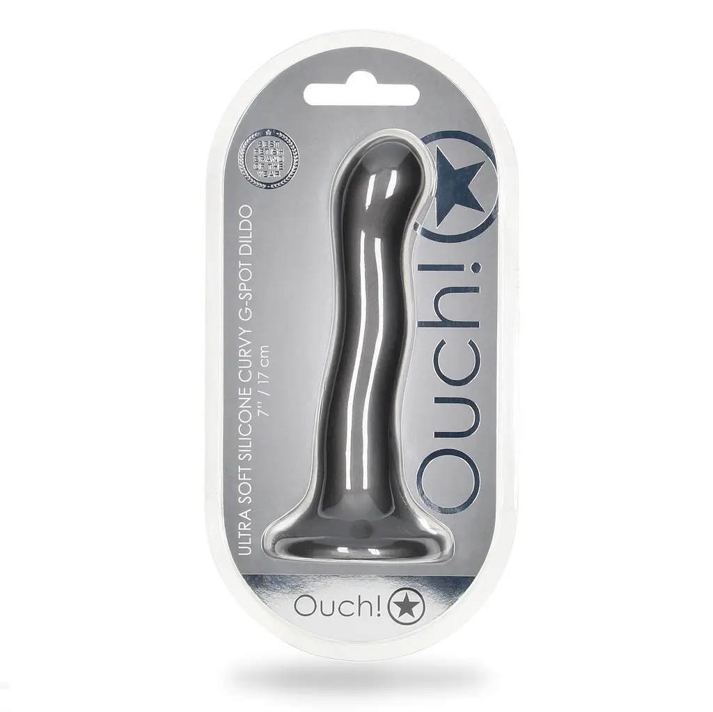 Фаллоимитатор Ouch! Curvy G-Spot Dildo 7apos;apos; 17 cm (серый) - фото 19