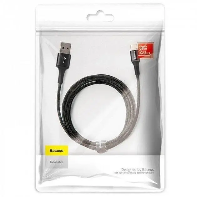 Кабель Baseus Halo Data USB to Type-C 3A 2m Black (CATGH-C01) - фото 3