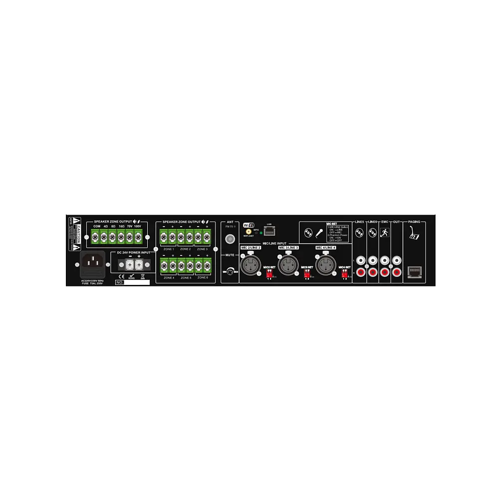 Мікшуючий підсилювач CMX DA-500MW, 6 зон, Wi-Fi, 19'' (17-00020) - фото 3