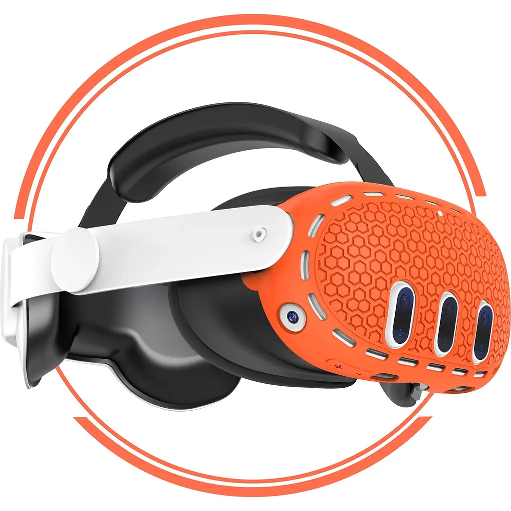 Чохол для VR-окулярів GINWDAY Silicone VR Shell Protective для Meta Quest 3 Orange [139304] - фото 4