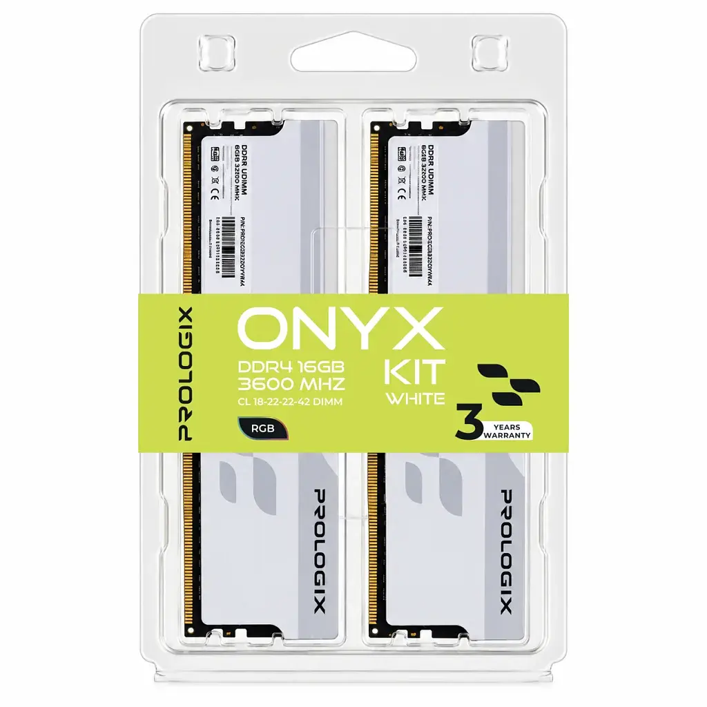 Модуль пам'яті для комп'ютера DDR4 16GB (2x8GB) 3600 MHz Onyx White RGB Prologix (PRO16GB3600YWR4K) - фото 4