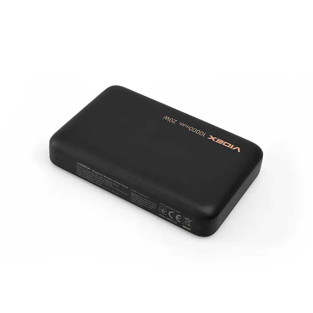 Повербанк з бездротовою зарядкою 10000mAh VIDEX VPB-331 PD20W Black VIDEX (29168-000) - фото 9