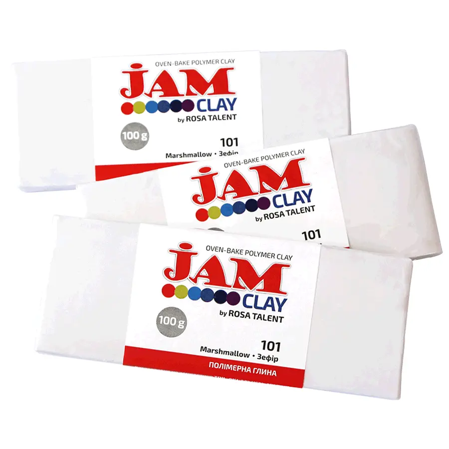Пластика Jam Clay Зефир (Белый) 100г ROSA Talent - фото 3