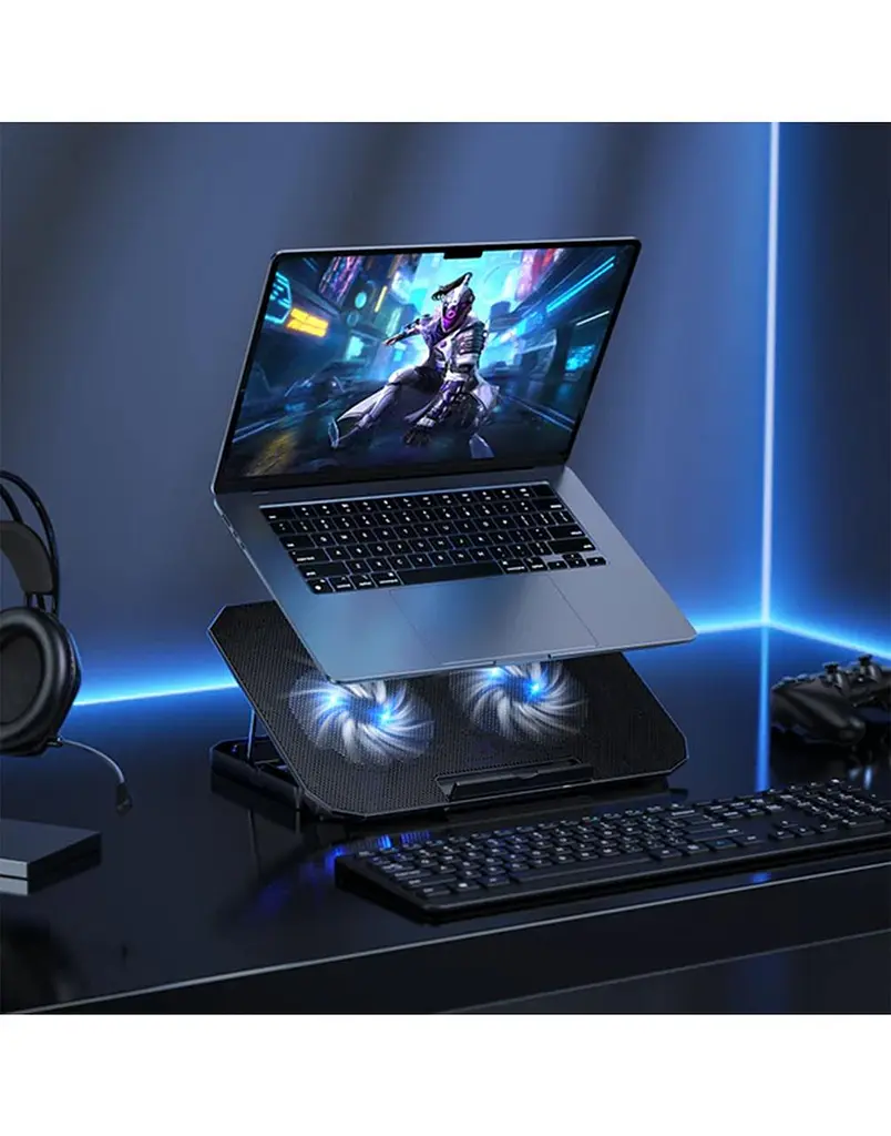 Підставка - вентилятор - кулер для ноутбука HOCO GA4 Jade 12-17 RGB - фото 5
