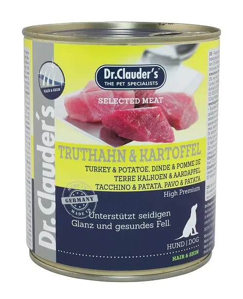 Консерви для собак Dr.Clauder's Selected Meat Turkey & Potato з індичкою та картоплею 800 г