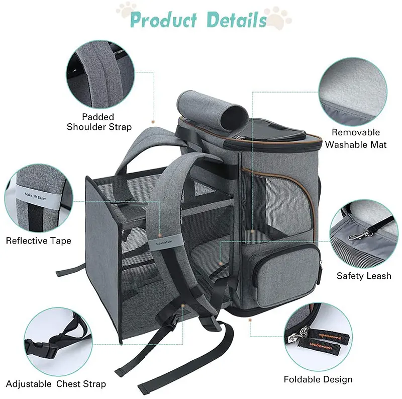 Рюкзак для домашніх тварин, що розширюється Voyager Pet VB16007T - фото 7