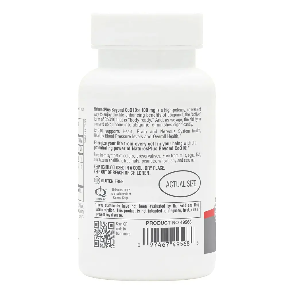 Коэнзим Q10 Убихинол NaturesPlus Beyond CoQ10, 100 мг 30 гелевых капсул - фото 3