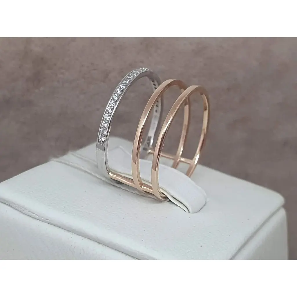 Золоте кільце Харківська ювелірна фабрика з фіанітами. 700079 18 - фото 3