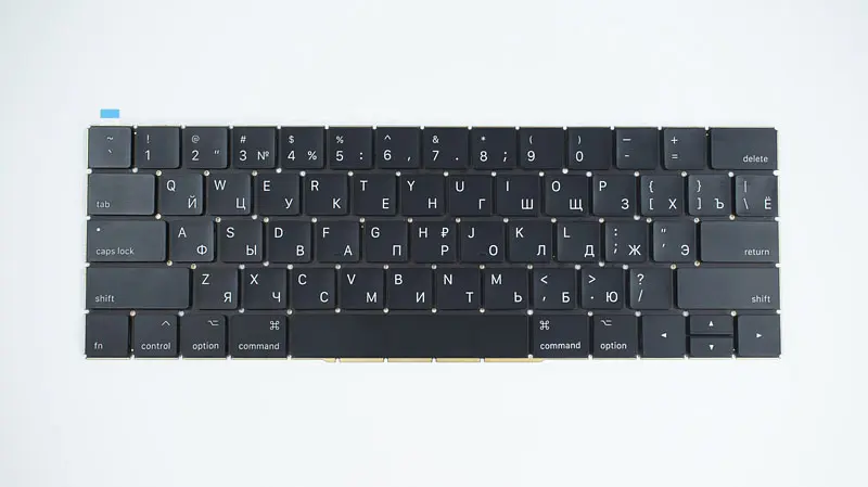 Клавіатура для ноутбука APPLE (MacBook Pro Retina: A1706, A1707 (2016-2017)) rus, black, SMALL Enter (оригінал), підсвічування клавіш - фото 2