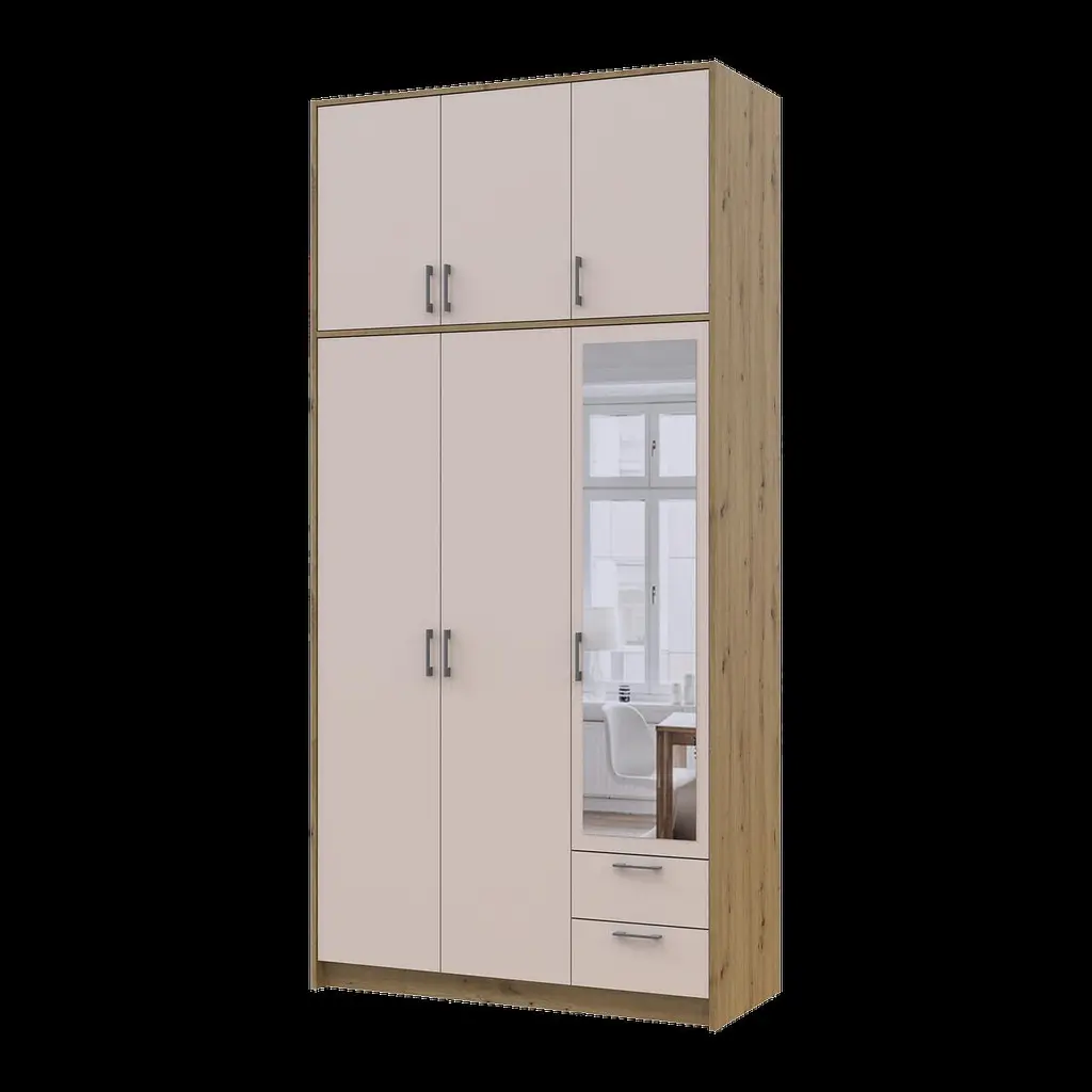 Антресоль висока Doros Ронді Дуб Артізан/Кашемір 3 ДСП 121х52х65 (41516183) - фото 7